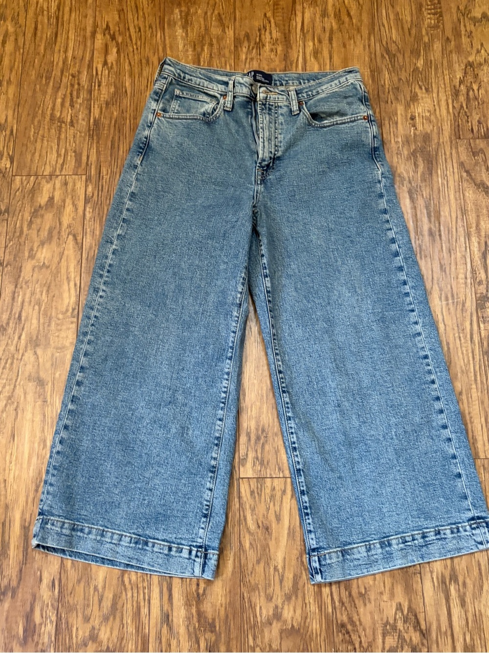 GAP Women's Wide-Leg Jeans - Medium Blue Denim